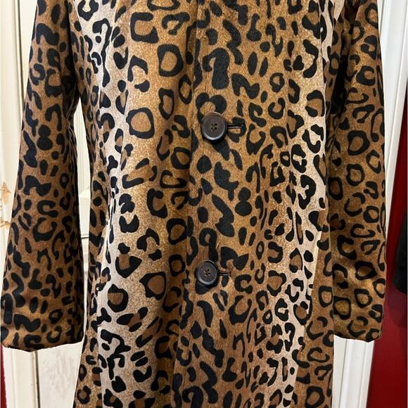 Dennis by Dennis Basso Reversible Winter Jacket Coat Leopard Print Black Size XS - Picture 3 of 13